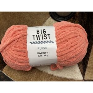 Big Twist Plush Coral Super Bulky Yarn Polyester Cozy Crochet Knits Soft XL